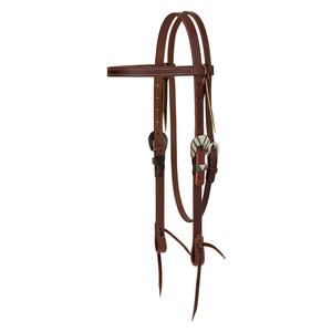 STS Ranch Engraved Buckle 3/4-in Harness Leather Browband Horse Headstall Weaver Leather